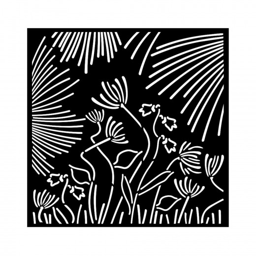 Stamperia Thick Stencil - Forest - Abstract Flowers