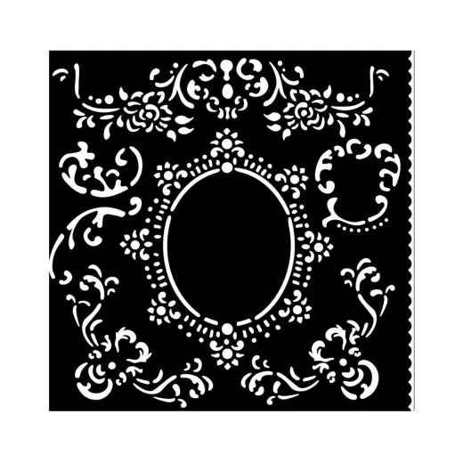 Stamperia Thick Stencil - House of Roses - Border with Frame