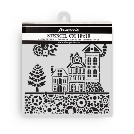 Stamperia Thick Stencil - Gear up for Christmas - Houses