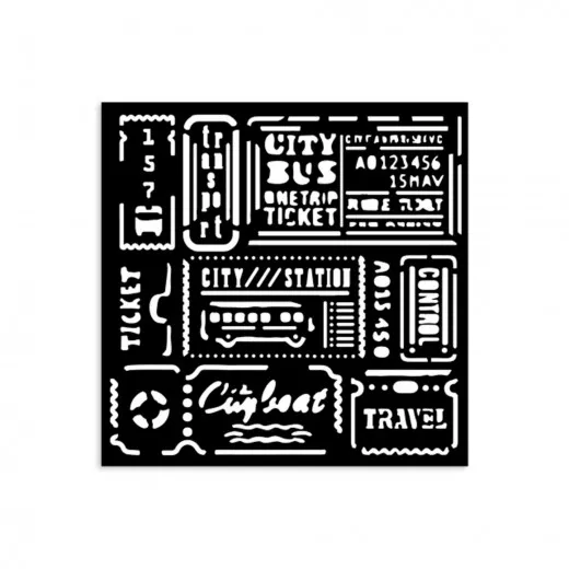 Stamperia Thick Stencil - Art of Travelling - Tickets