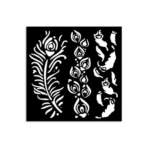 Stamperia Thick Stencil - Masquerade - Feathers