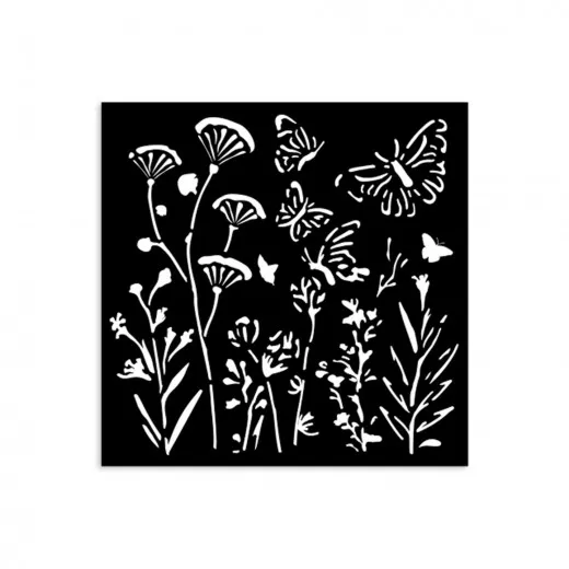 Stamperia Thick Stencil - Poppies and Butterfly