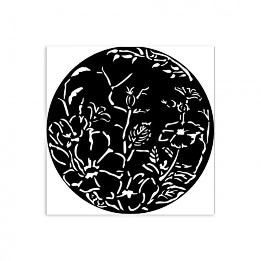 Stamperia Thick Stencil - Round Frame with Flowers