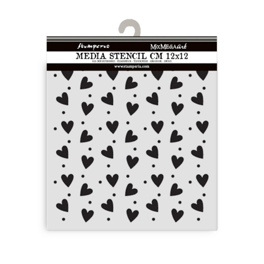 Stamperia Thick Stencil - Family - Heart Texture