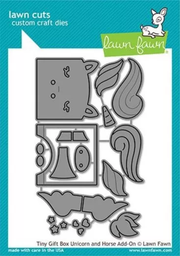 Lawn Fawn Add-On Dies - Tiny Gift Box Unicorn and Horse