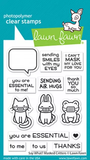 Lawn Fawn Clear Stamps - Say What Masked Critters