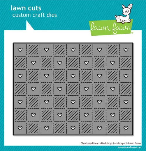 Lawn Cuts Dies - Checkered Hearts Backdrop Landscape Stand-Alone