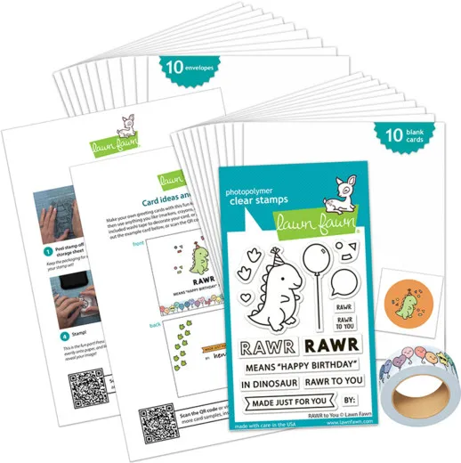 Lawn Fawn - Rawr To You - Kids Cardmaking Kit Mini