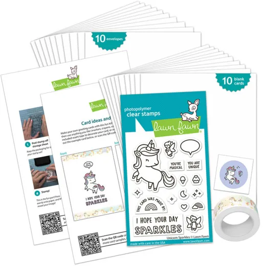 Lawn Fawn - Unicorn Sparkles - Kids Cardmaking Kit Mini