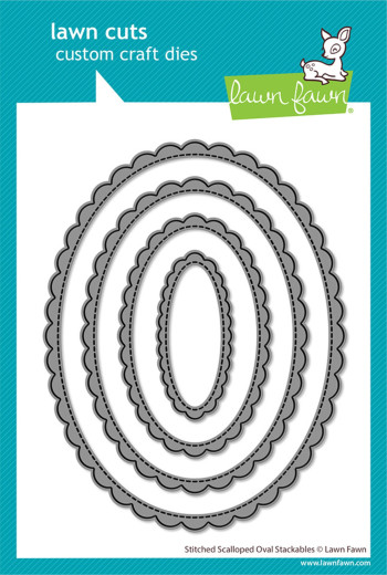 Lawn Cuts Dies - Stitched Scalloped Oval Stackables Stand-Alone