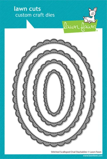 Lawn Cuts Dies - Stitched Scalloped Oval Stackables Stand-Alone