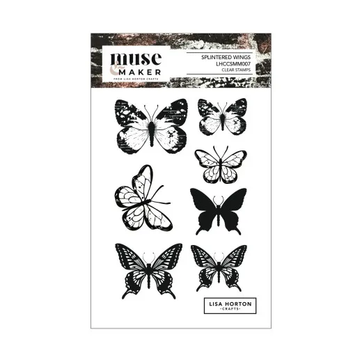 Lisa Horton Crafts - Clear Stamp Set - Muse & Maker - Splintered Wings