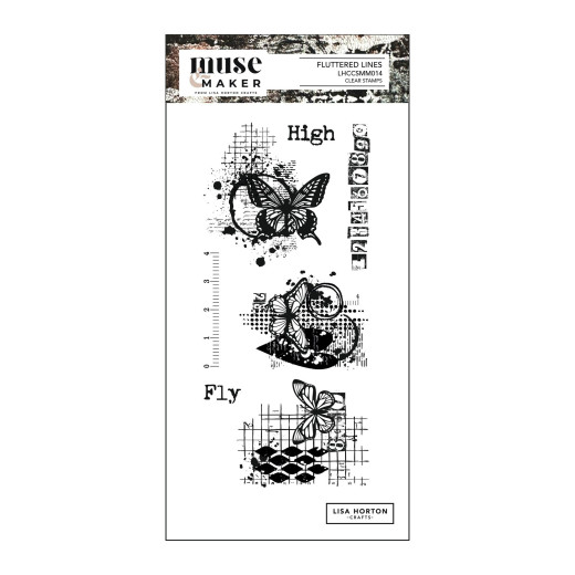 Lisa Horton Crafts - Clear Stamp Set - Muse & Maker - Fluttered Lines