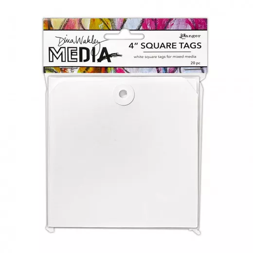 Dina Wakley Media White Square Tags - 4 Inch