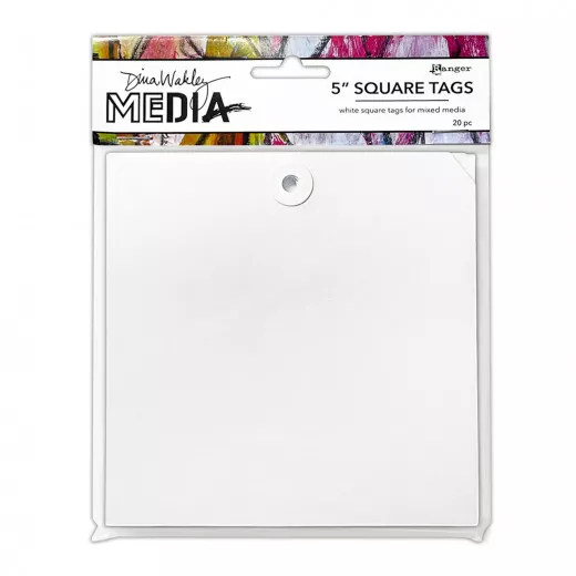 Dina Wakley Media White Square Tags - 5 Inch