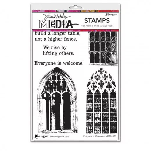 Dina Wakley Media Cling Stamps - Everyone Is Welcome