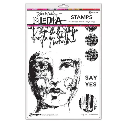 Dina Wakley Media Cling Stamps - Say Yes