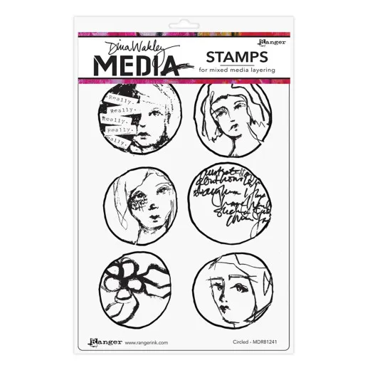 Dina Wakley Media Cling Stamps - Circled