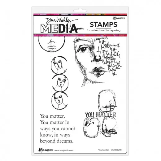 Dina Wakley Media Cling Stamps - You Matter