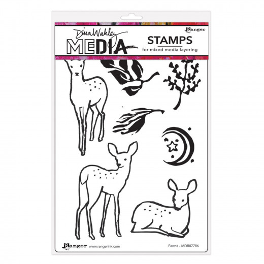 Dina Wakley Media Cling Stamps - Fawns