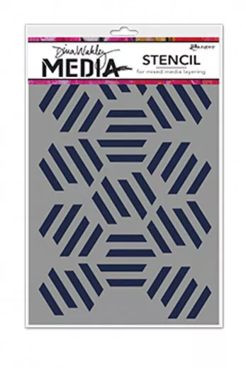 Dina Wakley Media Stencil - Fractured Hexagons