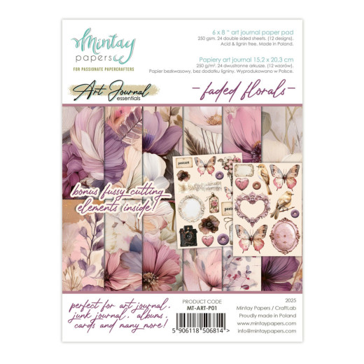 Faded Florals - 6x8 Art Journal Paper Pad