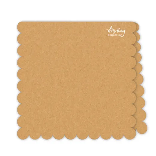 Mintay - Card Base - Basic Scalloped Card Base - Kraft