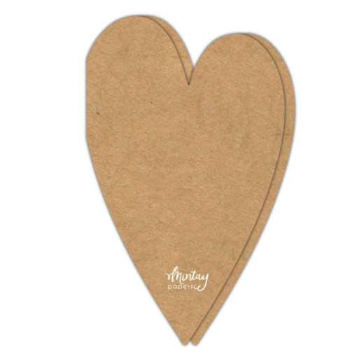Mintay - Card Base - Basic Heart 2 - Kraft