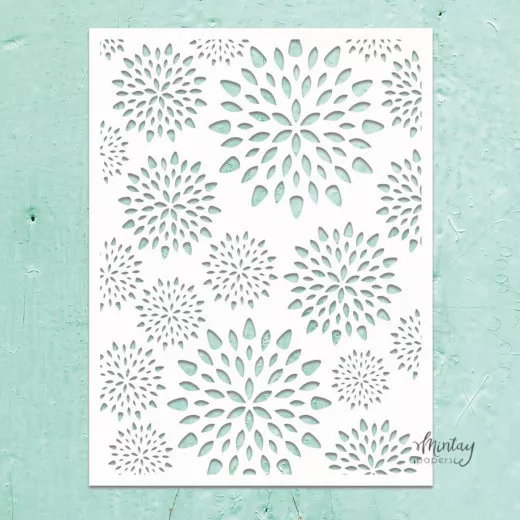 Mintay Kreativa 6x8 Stencil - Aster Flowers