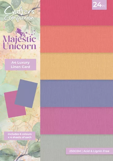 Majestic Unicorn - A4 Linen Card Pack