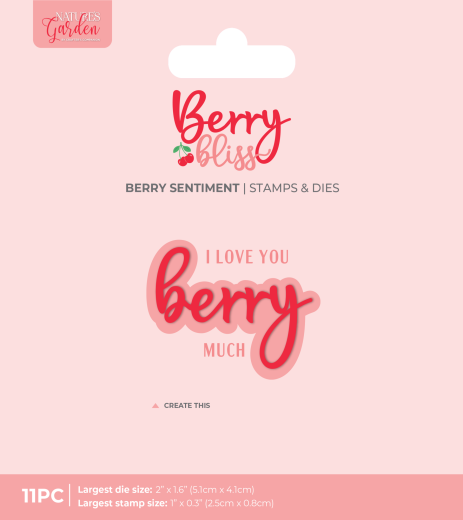 Clear Stamp & Cutting Die - Berry Bliss - Berry Sentiment by Nature's Garden