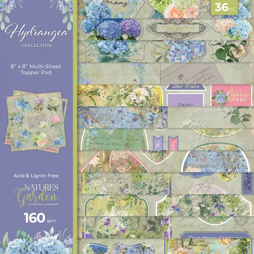 Natures Garden - Hydrangea - 8x8 Topper Pad