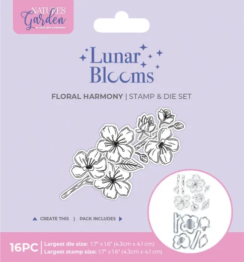 Stamp and Die Set - Lunar Blooms - Floral Harmony