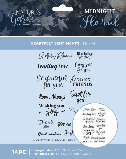 Clear Stamps - Midnight Floral - Heartfelt Sentiments