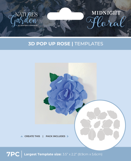 Midnight Floral - 3D Template Pop Up Rose