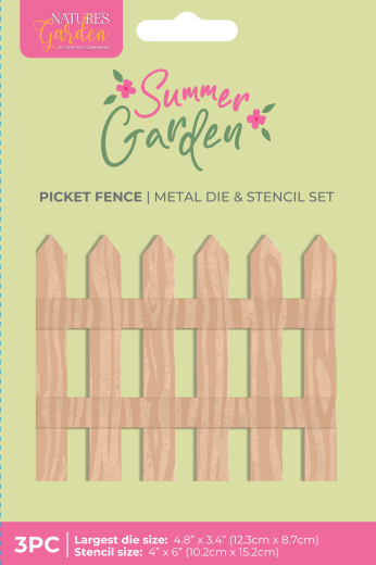 Metal Die & Stencil Set - Summer Garden - Picket Fence by Nature's Garden