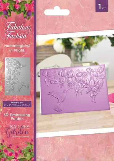 Embossing Folder - Fabulous Fuchsia - Hummingbird in Flight