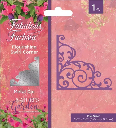 Metal Cutting Die - Fabulous Fuchsia - Flourishing Swirl Corner