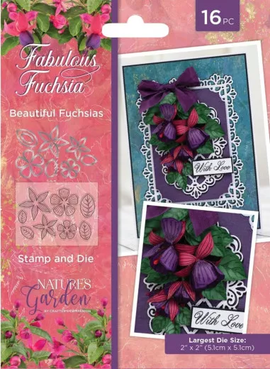 Clear Stamps & Cutting Die - Fabulous Fuchsia - Beautiful Fuchsias