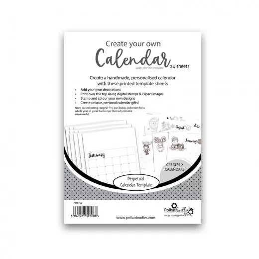 Polkadoodles - DIY Kalender Kit - Perpetual Calendar Template