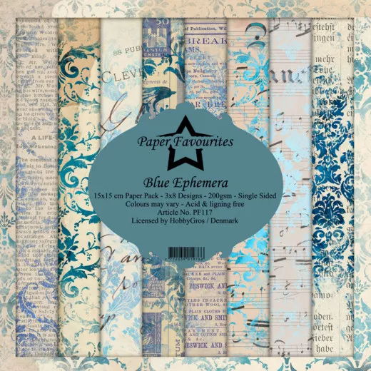 Paper Favourites Blue Ephemera 6x6 Paper Pack