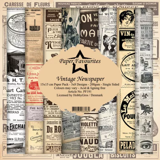 Paper Favourites Vintage Newspaper 6x6 Paper Pack