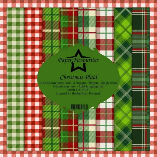 Paper Favourites Christmas Plaid 12x12 Paper Pack