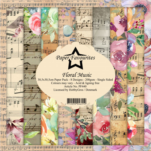 Paper Favourites - Floral Music - 12x12 Paper Pack