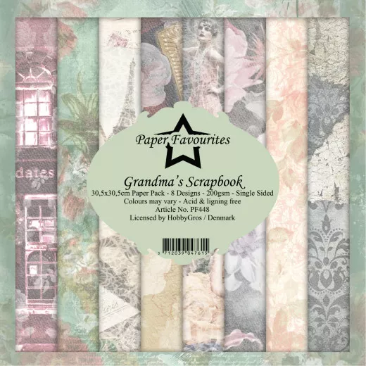 Paper Favourites - Grandmas Scrapbook - 12x12 Paper Pack