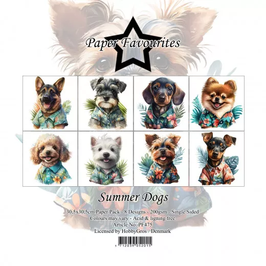 Paper Favourites - Summer Dogs - 12x12 Paper Pack