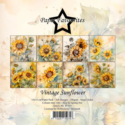 Paper Favourites - Vintage Sunflower - 6x6 Paper Pack