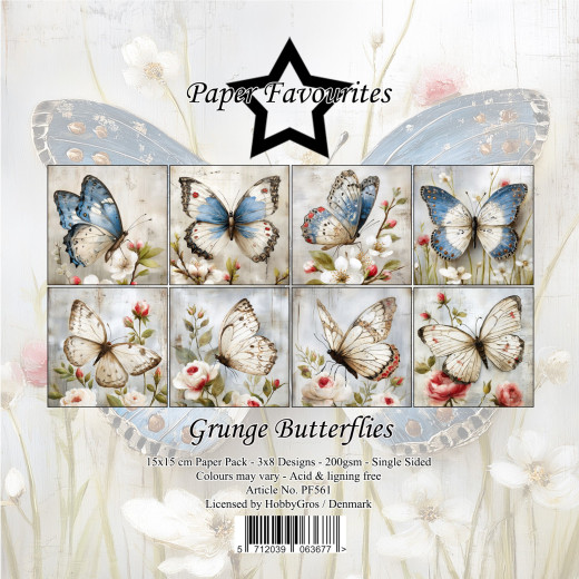 Paper Favourites - Grunge Butterflies - 6x6 Paper Pack