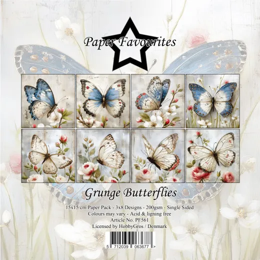 Paper Favourites - Grunge Butterflies - 6x6 Paper Pack