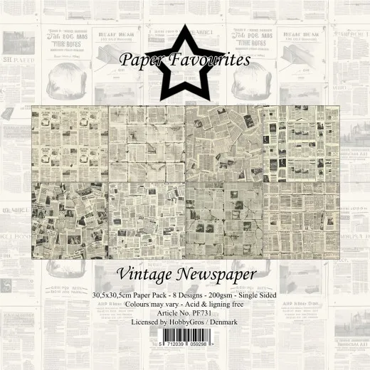 Paper Favourites - Vintage Newspaper - 12x12 Paper Pack